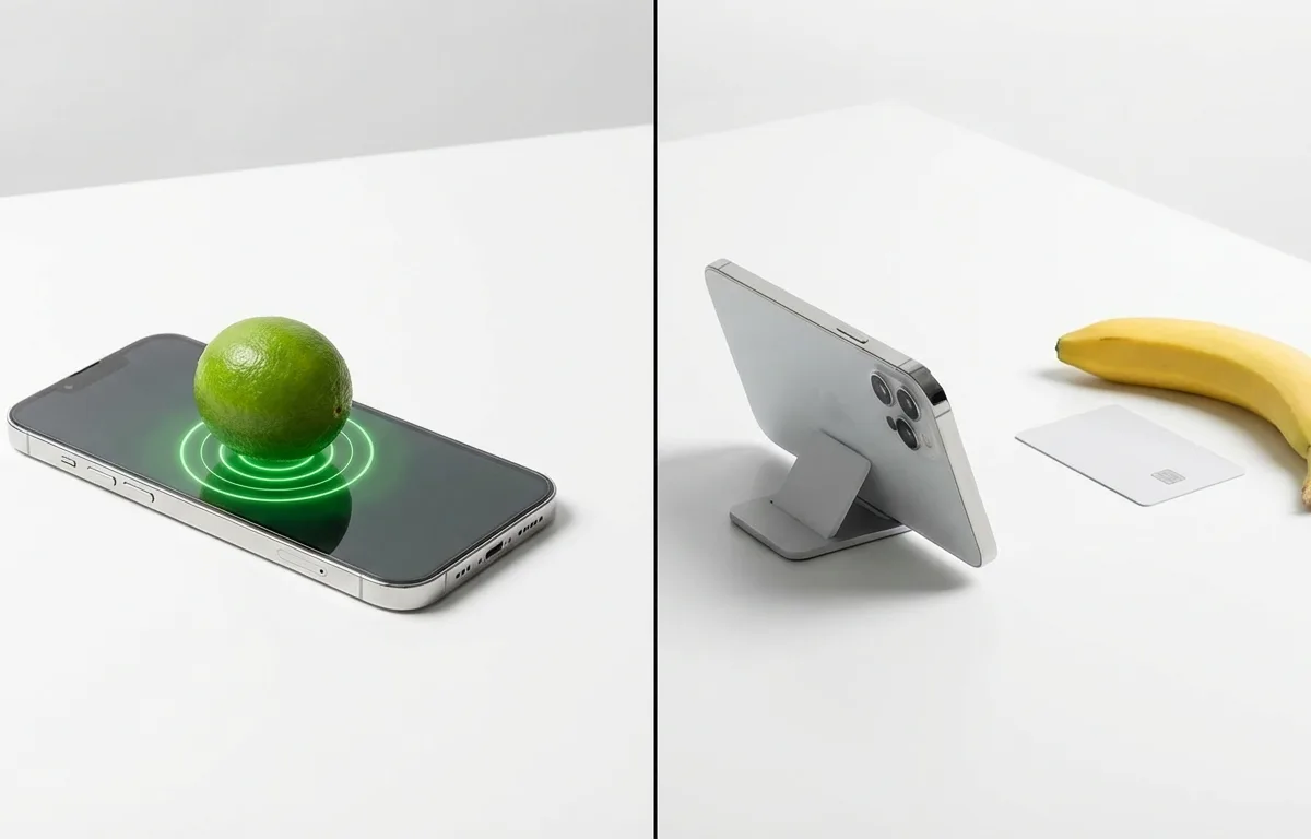 Split view comparing screen-based touchscreen weighing and camera-based AI weight estimation methods